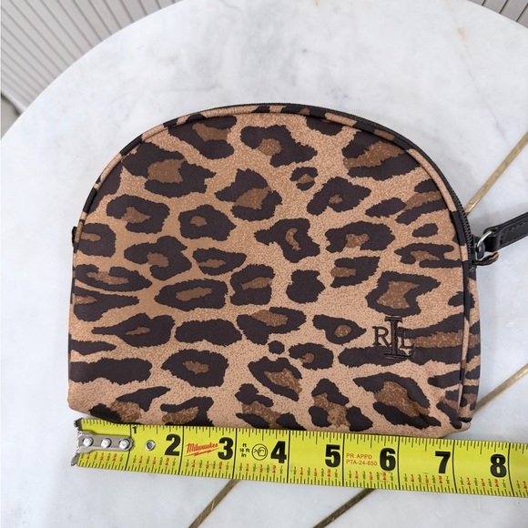 Lauren Ralph Lauren LRL Leopard Print Cosmetic Makeup Bag Pouch Travel Toiletry - Picture 4 of 7